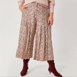 NWT Anthropologie pleated wide-leg pants abstract animal print Plus Size 3X